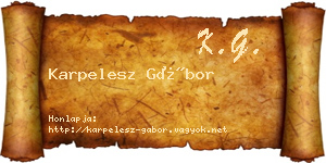 Karpelesz Gábor névjegykártya